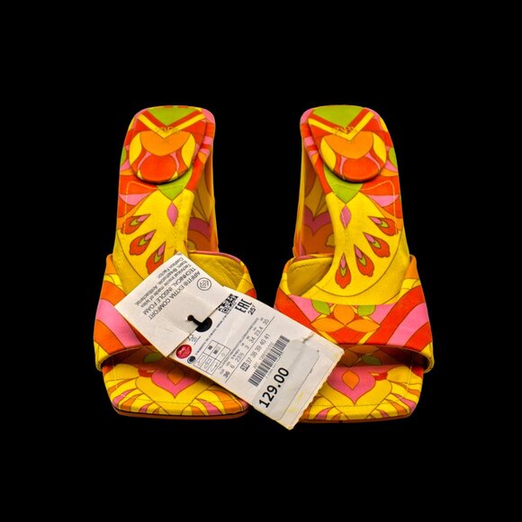 ZARA Printed High Heel Sandals Multi-Color | NWT - Picture 2 of 6